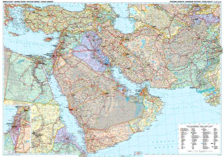 Carte politique - Moyen Orient | Gizi Map carte routière Gizi Map