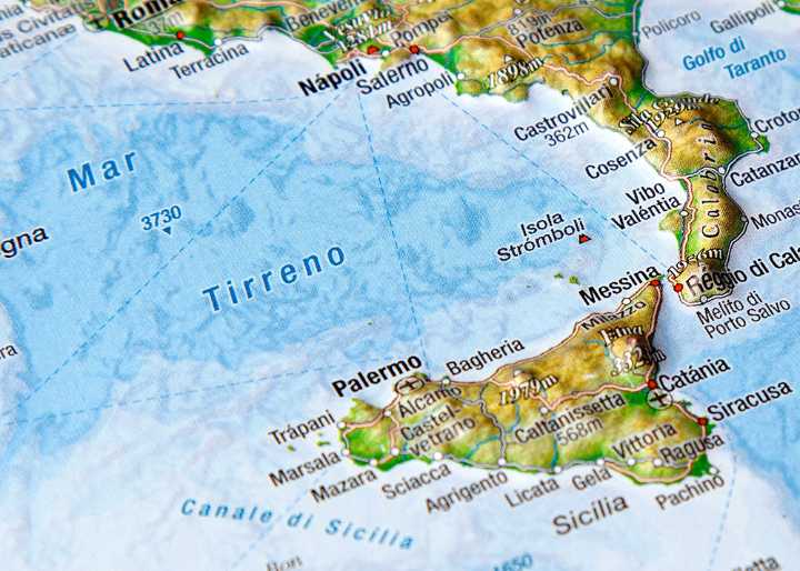 Carte postale en relief - Italie | Georelief carte routière Georelief