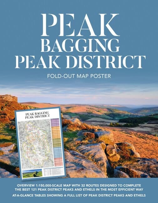 Carte poster – Peak District Peak Bagging | Vertebrate - 1:150 000 carte de randonnée Vertebrate 