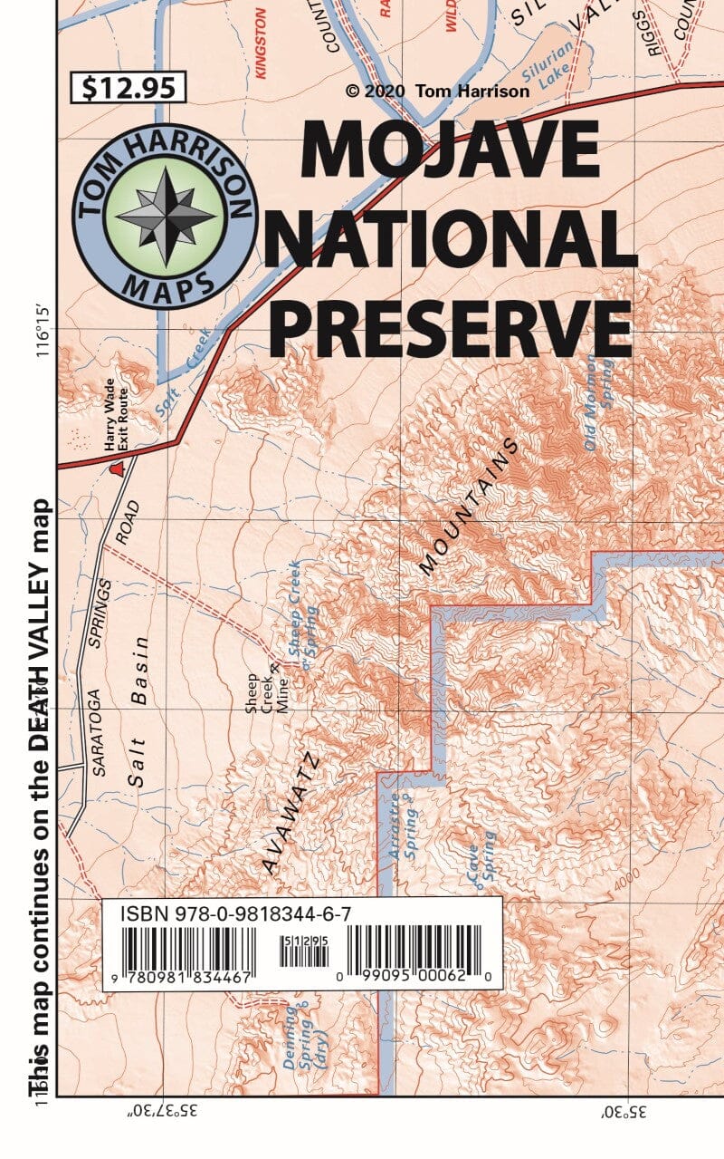 Carte récréative de la réserve nationale de Mojave | Tom Harrison Maps carte de randonnée Tom Harrison Maps Default Title
