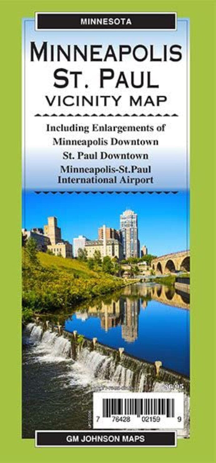 Carte régionale du Minnesota - Minneapolis St Paul et environs | GM Johnson carte routière GM Johnson Default Title