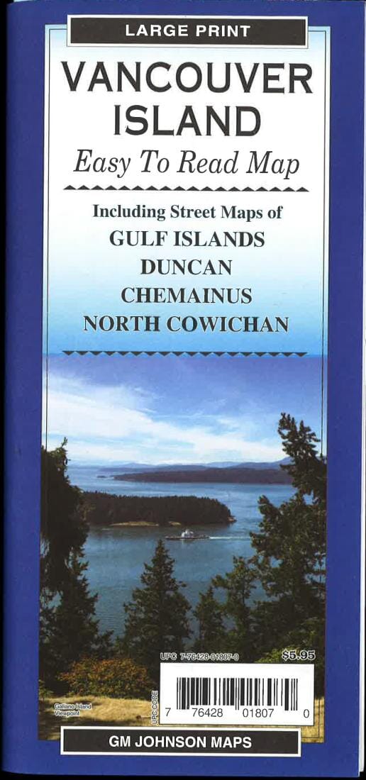 Carte régionale - Île de Vancouver, Canada | GM Johnson carte routière GM Johnson Default Title
