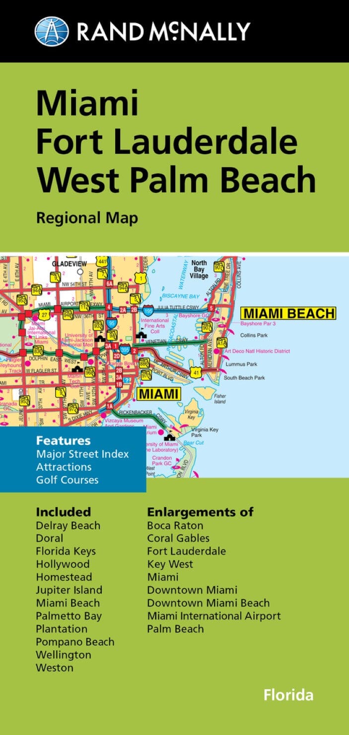 Carte régionale - Miami, Fort Lauderdale, West Palm Beach | Rand McNally plan de ville Rand McNally