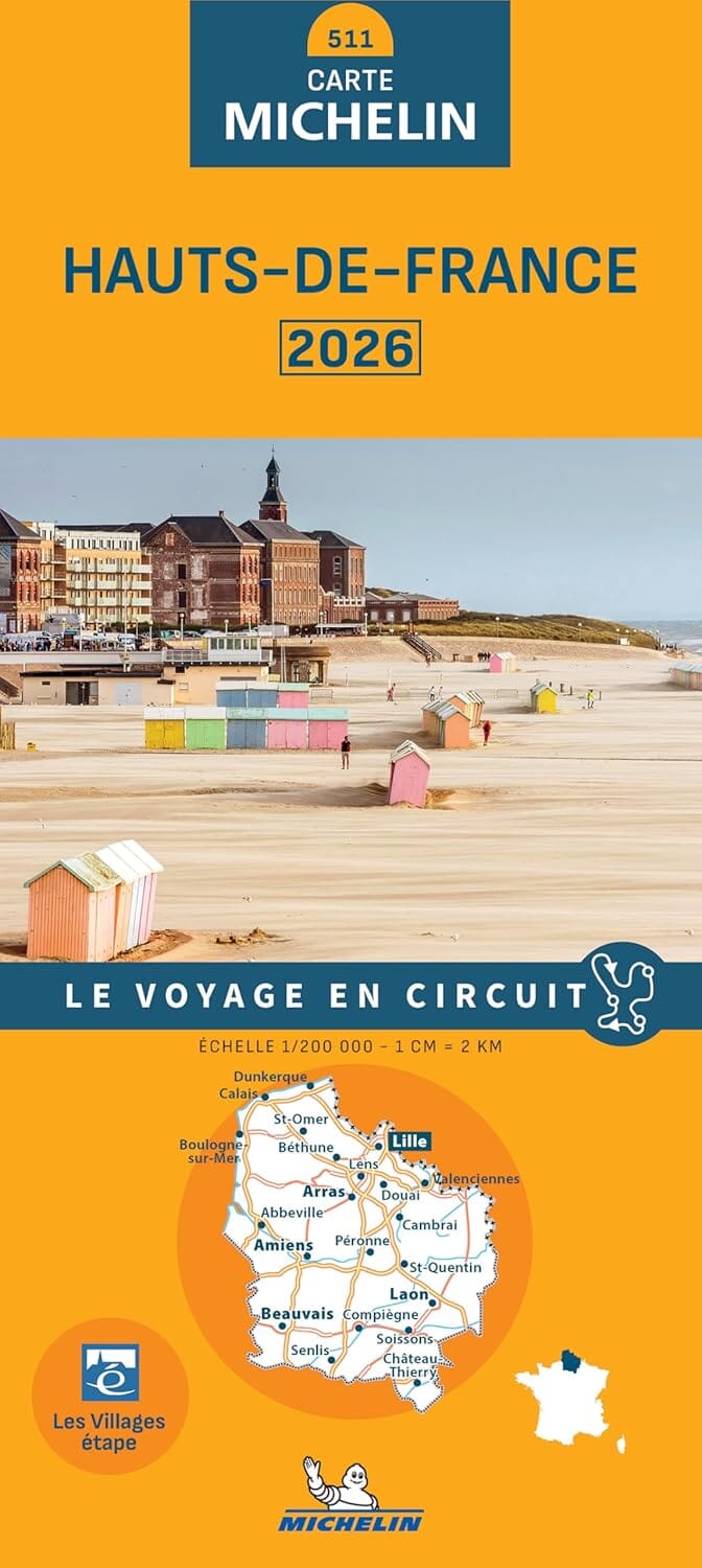 Carte régionale n° 511 - Hauts-de-France 2026 | Michelin carte de voyage Michelin 
