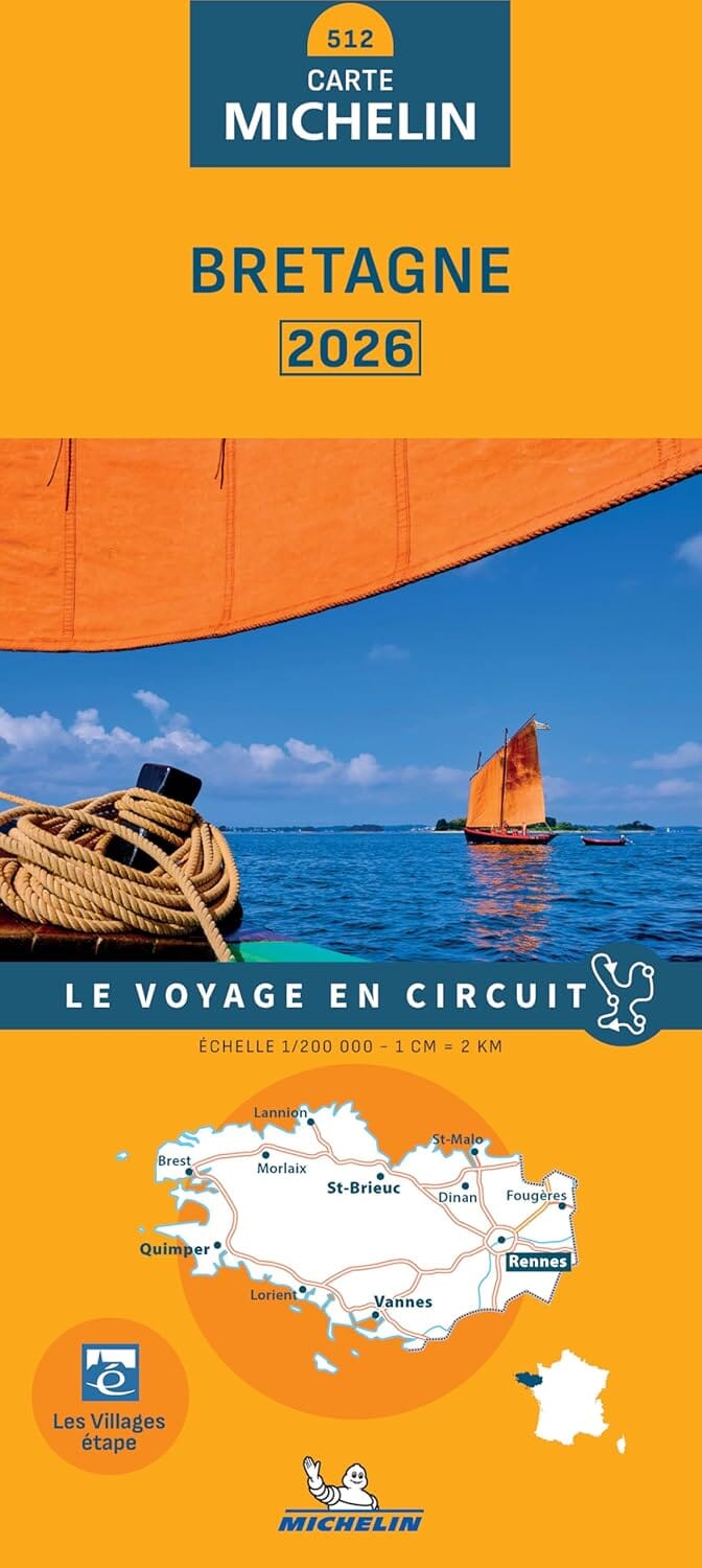 Carte régionale n° 512 - Bretagne 2026 | Michelin carte de voyage Michelin 