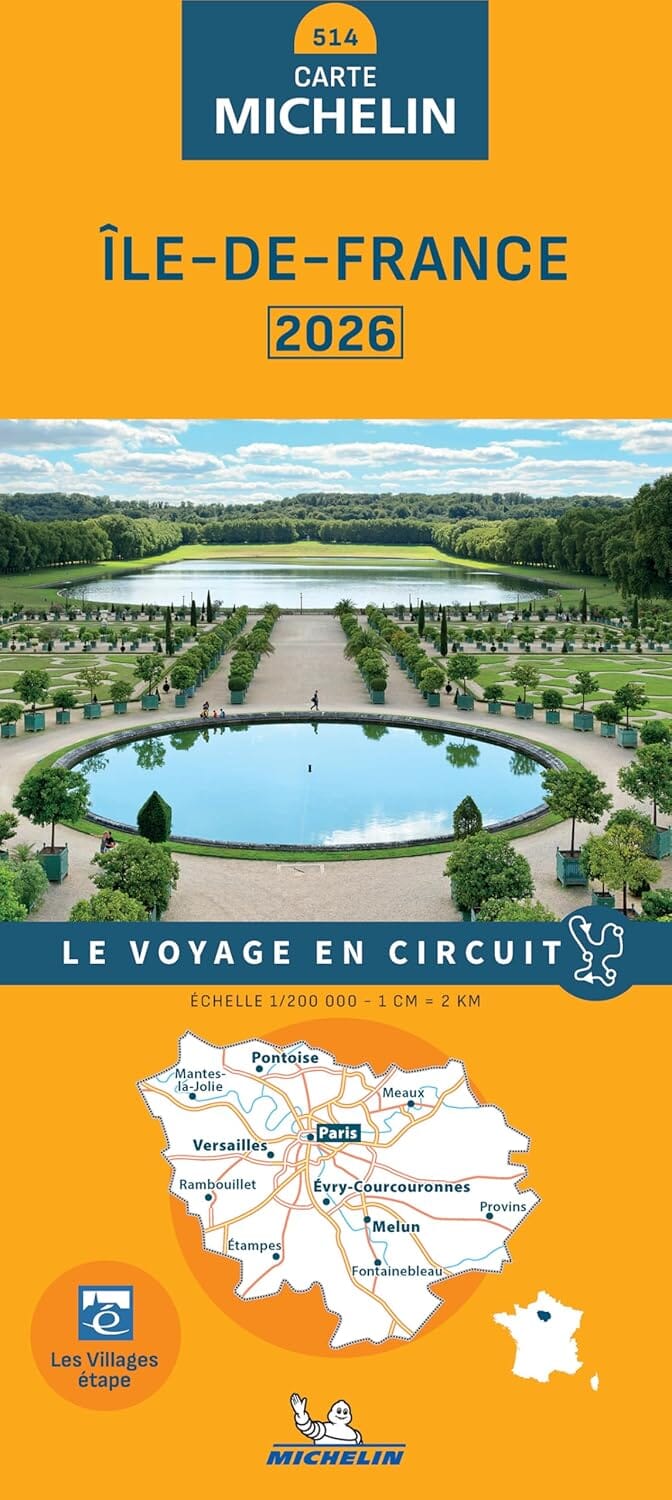 Carte régionale n° 514 - Ile-de-France 2026 | Michelin carte de voyage Michelin 