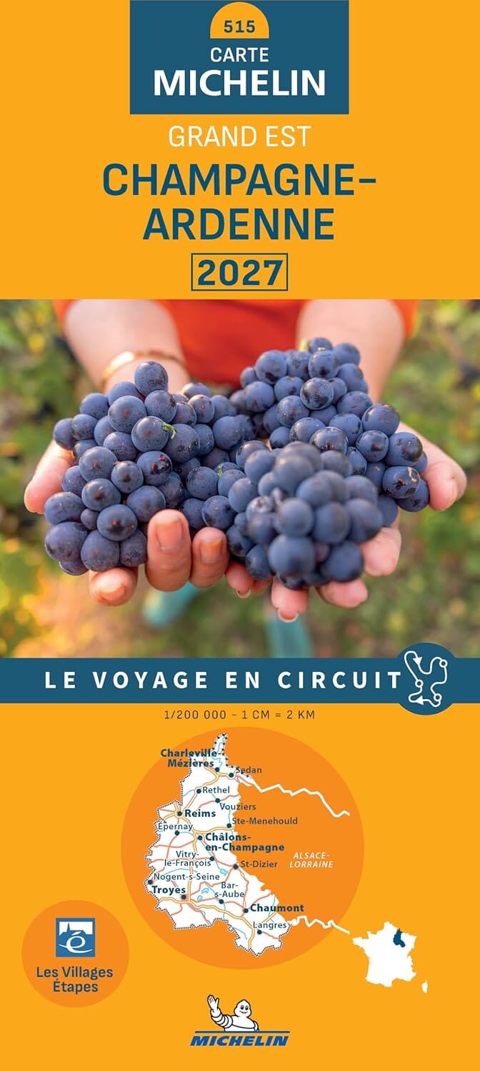 Carte régionale n° 515 - Grand Est : Champagne-Ardenne 2027 | Michelin carte routière Michelin 