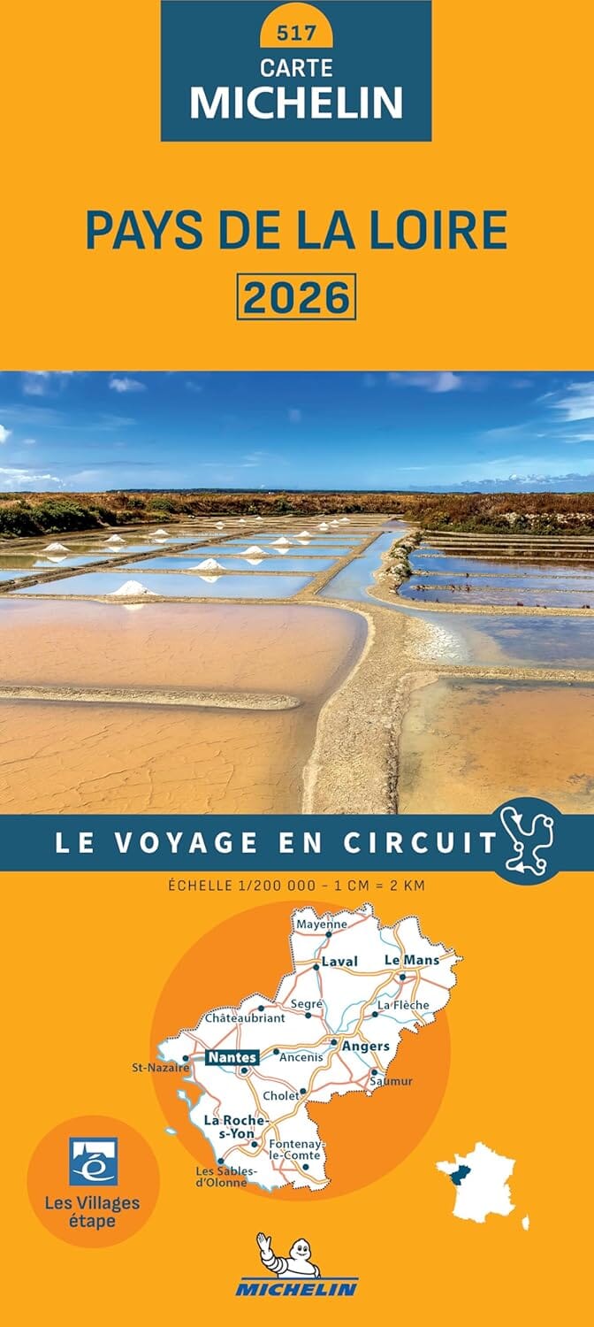 Carte régionale n° 517 - Pays de la Loire 2026 | Michelin carte de voyage Michelin 