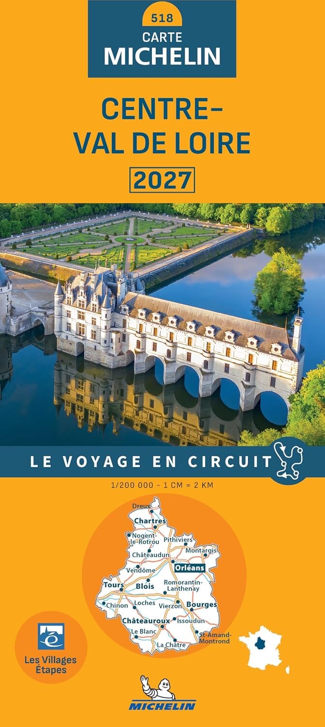 Carte régionale n° 518 - Centre-Val de Loire 2027 | Michelin carte routière Michelin 