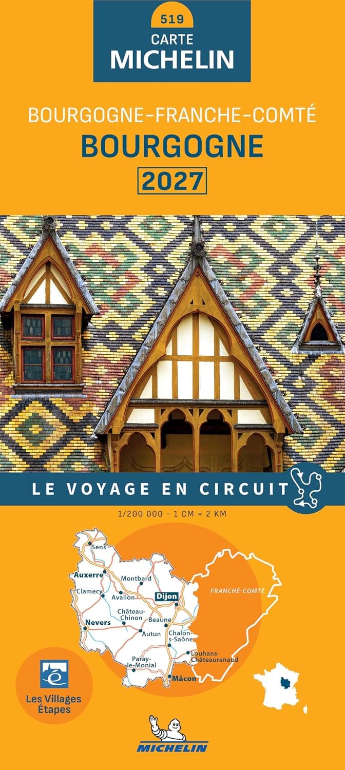 Carte régionale n° 519 - Bourgogne 2027 | Michelin carte routière Michelin 