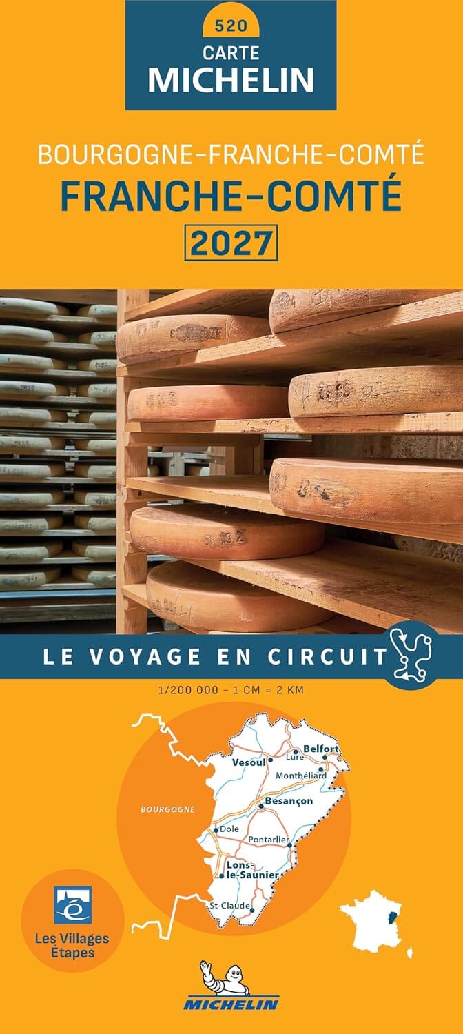 Carte régionale n° 520 - Franche-Comté 2027 | Michelin carte routière Michelin 