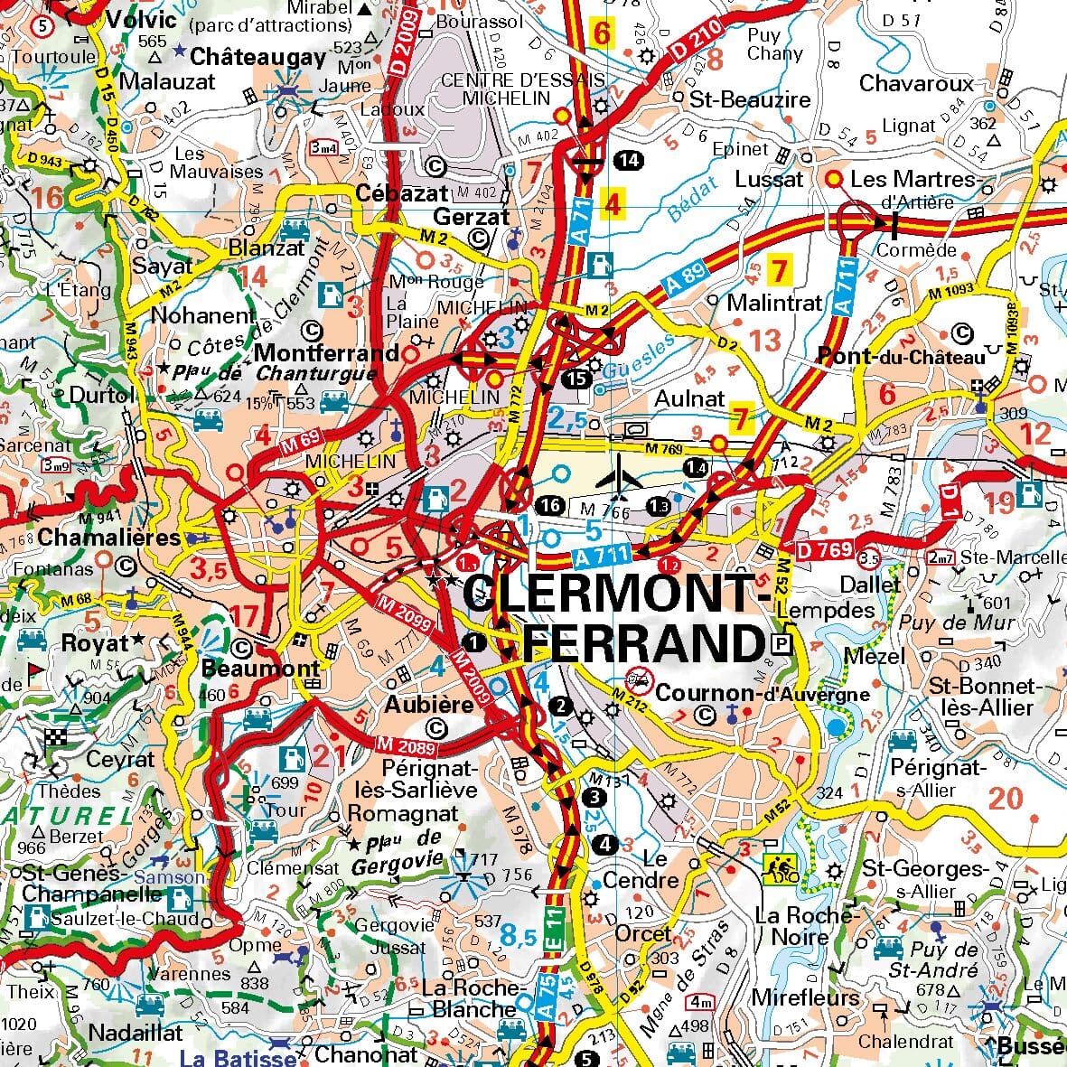Carte régionale n° 522 - Auvergne 2026 | Michelin carte routière Michelin