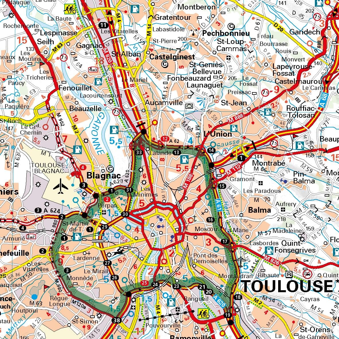Carte régionale n° 525 - Occitanie Ouest : Midi-Pyrénées 2026 | Michelin carte routière Michelin