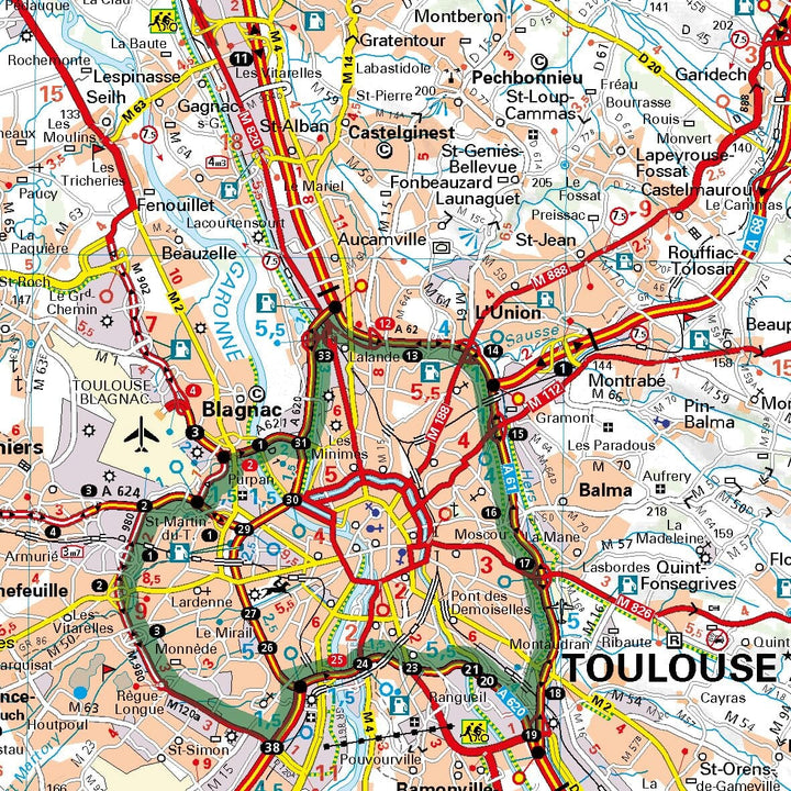 Carte régionale n° 525 - Occitanie Ouest : Midi-Pyrénées 2026 | Michelin carte de voyage Michelin 