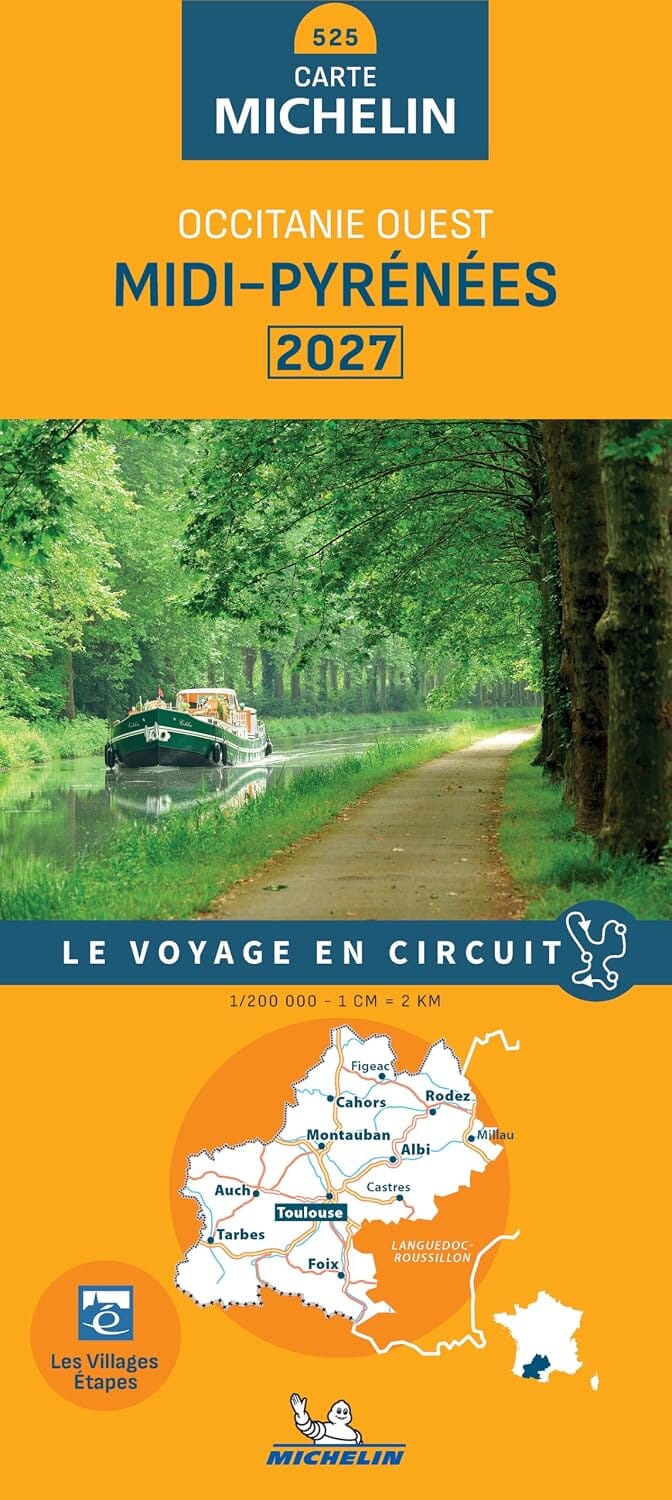 Carte régionale n° 525 - Occitanie Ouest : Midi-Pyrénées 2027 | Michelin carte routière Michelin 