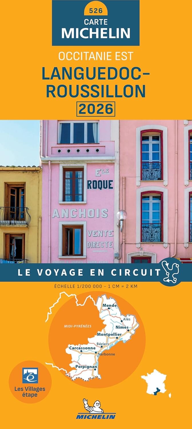 Carte régionale n° 526 - Occitanie Est : Languedoc-Roussillon 2026 | Michelin carte de voyage Michelin 