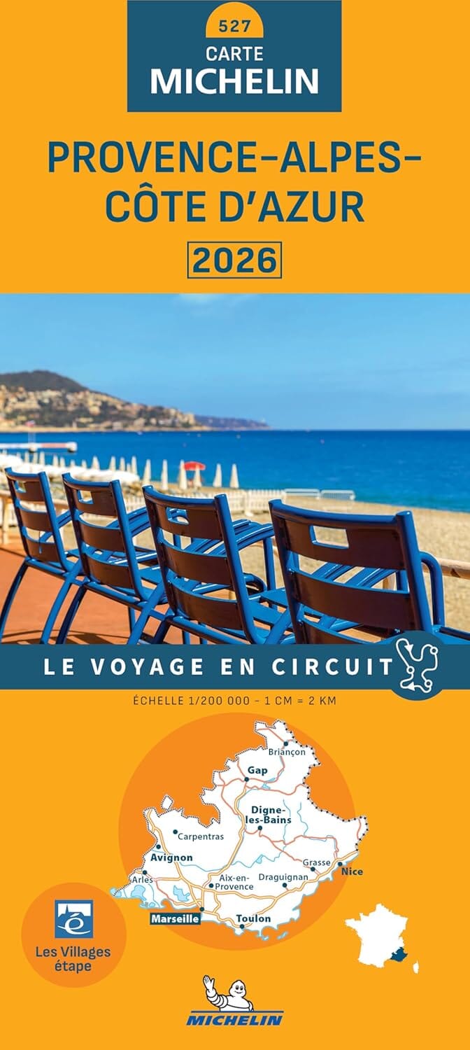 Carte régionale n° 527 - Provence-Alpes-Côte d'Azur 2026 | Michelin carte de voyage Michelin 
