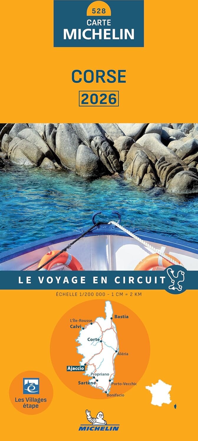 Carte régionale n° 528 - Corse 2026 | Michelin carte de voyage Michelin 