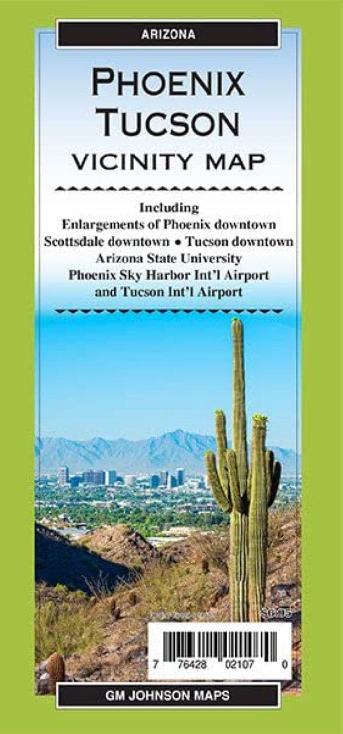 Carte régionale - Phoenix, Tucson et environs, Arizona | GM Johnson plan de ville GM Johnson Default Title