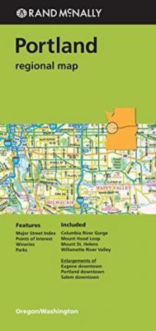 Carte régionale - Portland, Oregon | Rand McNally plan de ville Rand McNally
