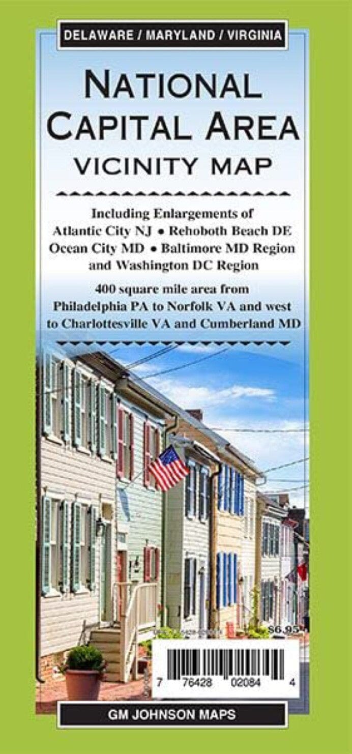 Carte régionale - Région de la capitale nationale, zone de 400 milles (Delaware/Maryland/Virginie) | GM Johnson plan de ville GM Johnson Default Title