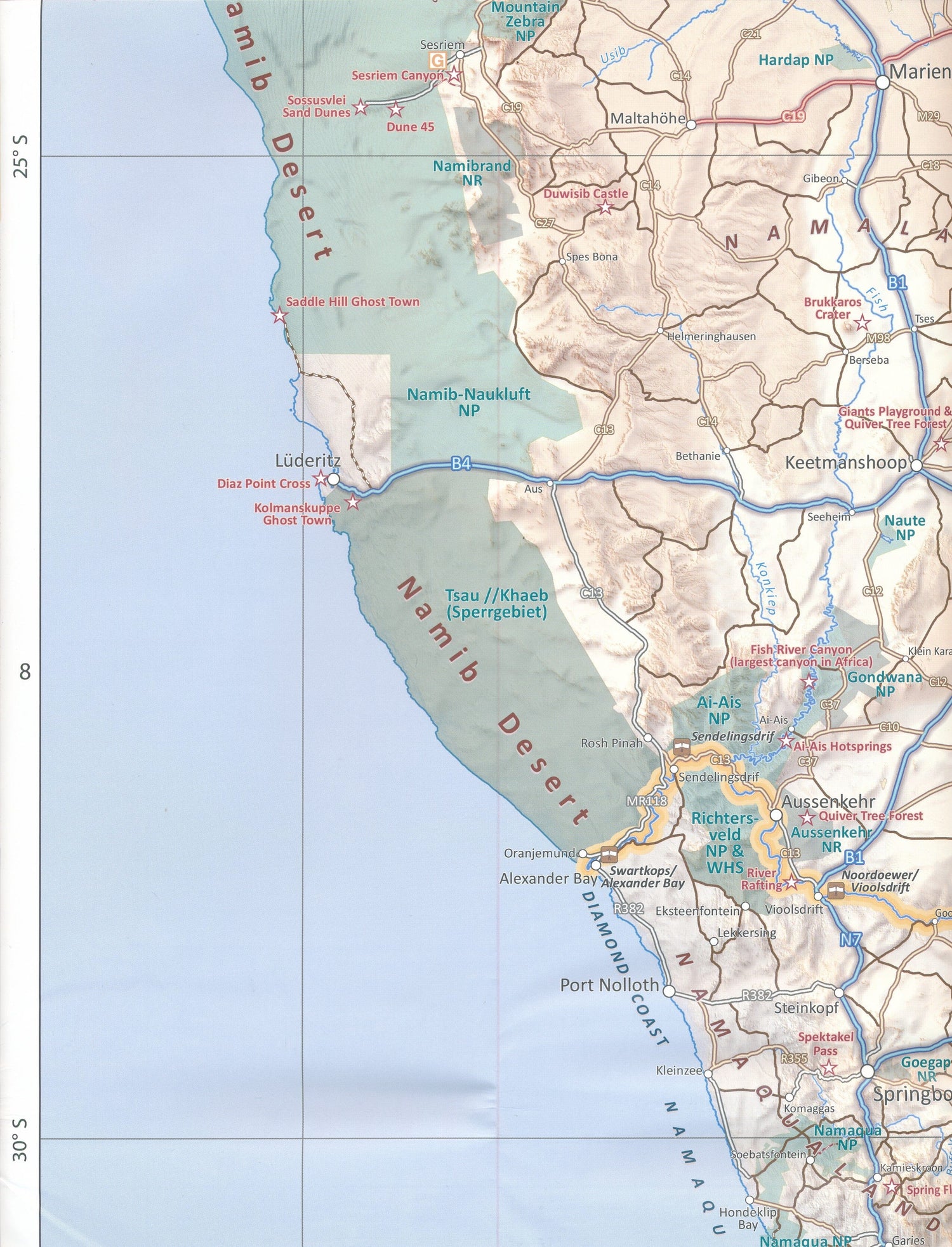 Carte routière - Afrique Australe et Orientale | Tracks4Africa carte routière Tracks4Africa