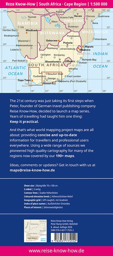 Carte routière - Afrique du Sud : Région du Cap | Reise Know-How carte routière Reise Know-How