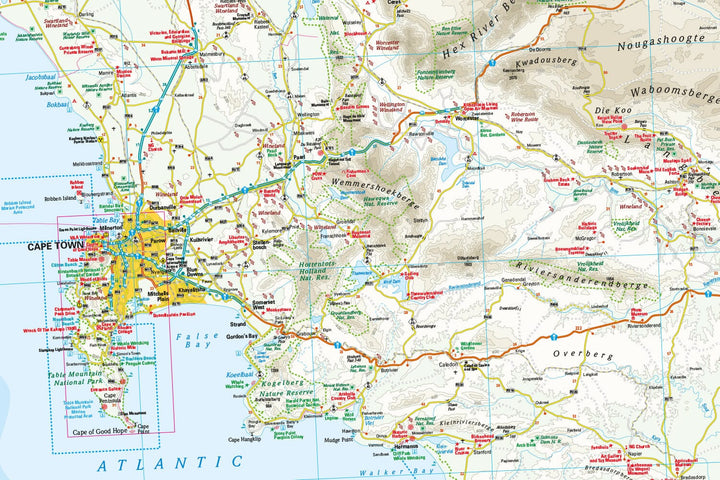 Carte routière - Afrique du Sud : Région du Cap | Reise Know-How carte routière Reise Know-How