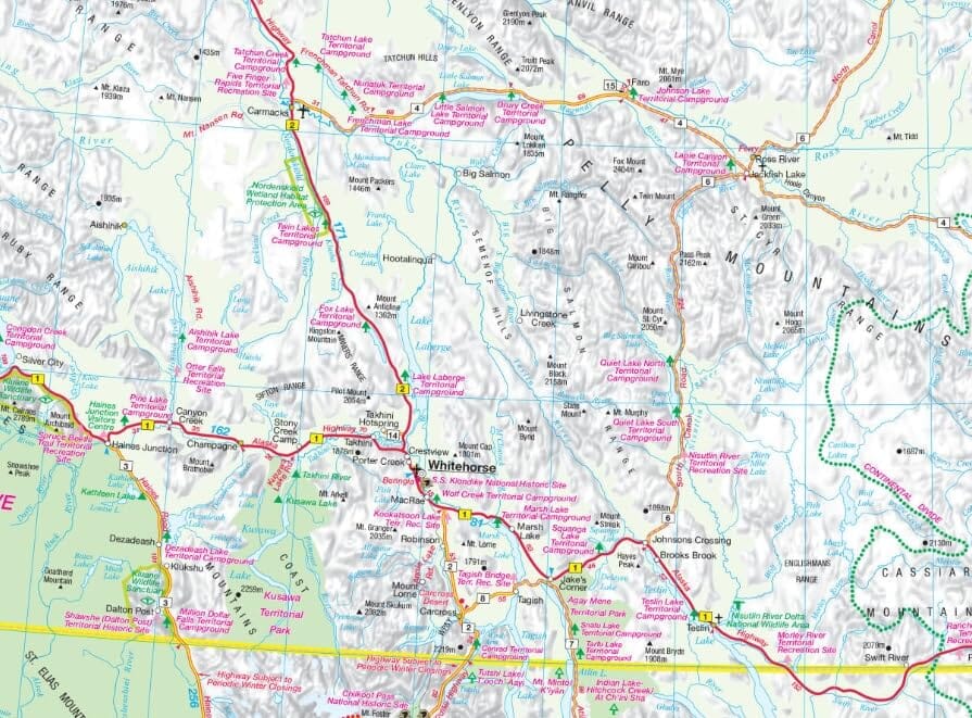 Carte routière - Alaska, Yukon, Territoires du Nord-Ouest | GM Johnson carte routière GM Johnson 