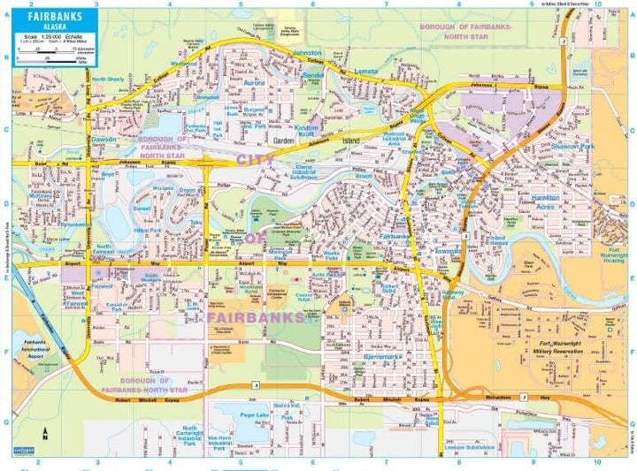 Carte routière - Alaska, Yukon, Territoires du Nord-Ouest | GM Johnson carte routière GM Johnson 