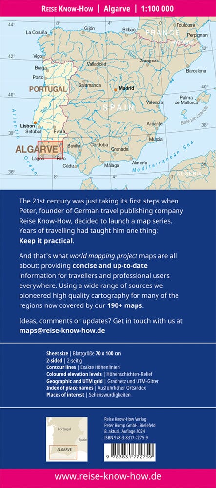 Carte routière - Algarve (Portugal) | Reise Know How carte routière Reise Know-How