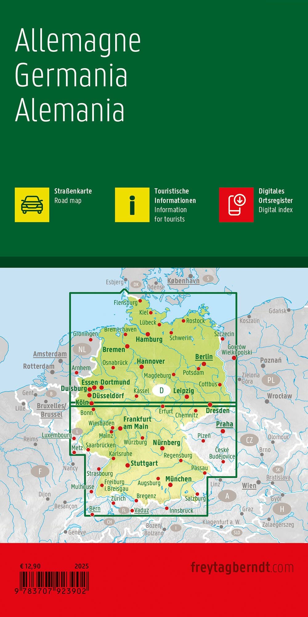 Carte routière - Allemagne au 1 /500 000 | Freytag & Berndt carte routière Freytag & Berndt