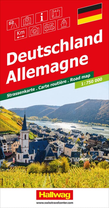 Carte routière - Allemagne | Hallwag carte pliée Hallwag 
