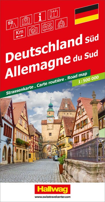 Carte routière - Allemagne Sud | Hallwag carte routière Hallwag
