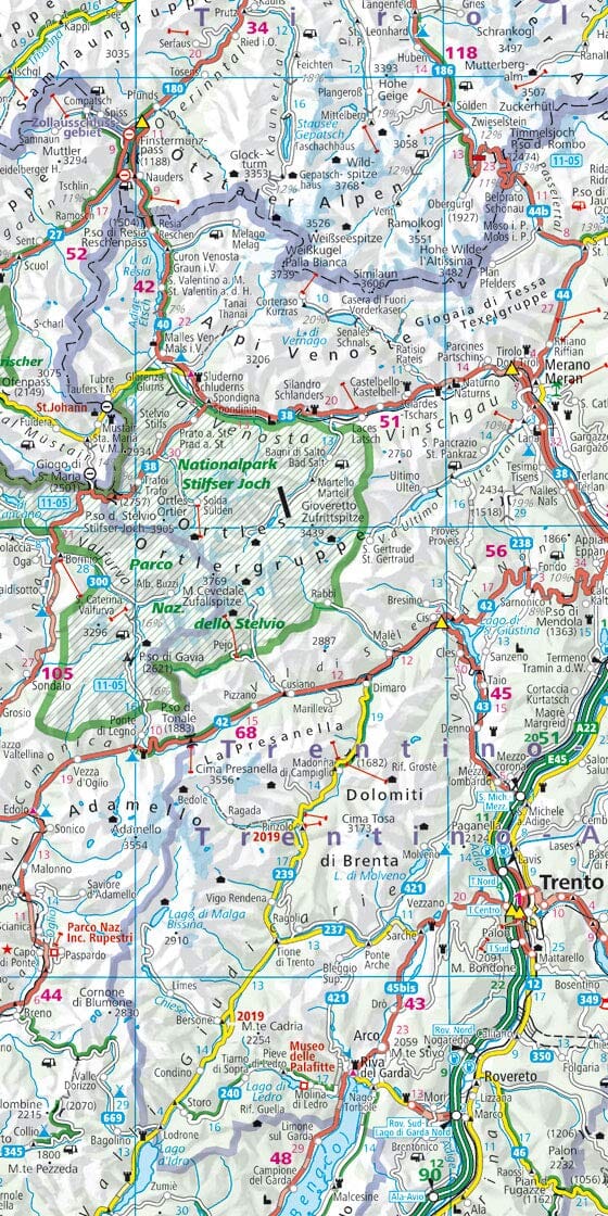 Carte routière - Alpes - Routes alpines | Kümmerly & Frey carte routière Kümmerly & Frey