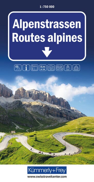 Carte routière - Alpes - Routes alpines | Kümmerly & Frey carte routière Kümmerly & Frey