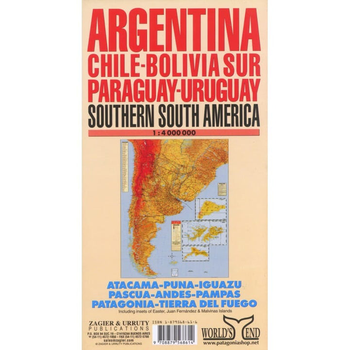 Carte routière - Amérique du Sud, Sud | Zagier y Urruty carte routière Zagier y Urruty 