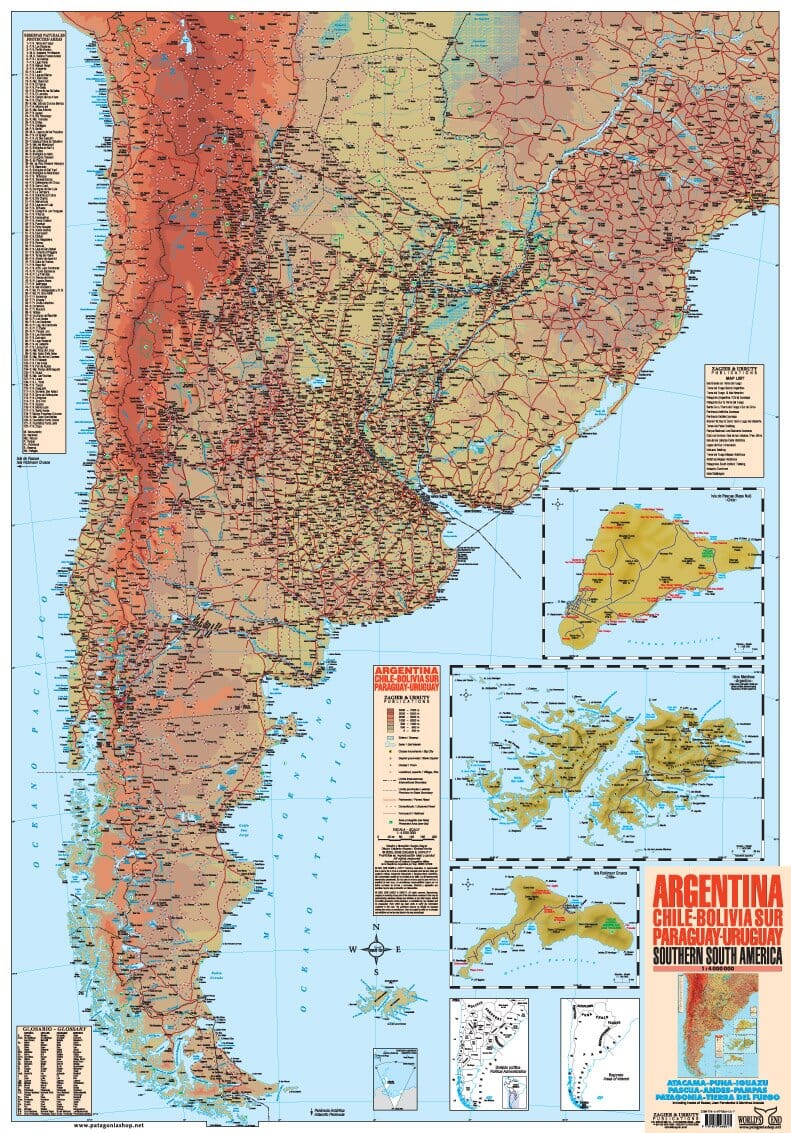 Carte routière - Amérique du Sud, Sud | Zagier y Urruty carte routière Zagier y Urruty 