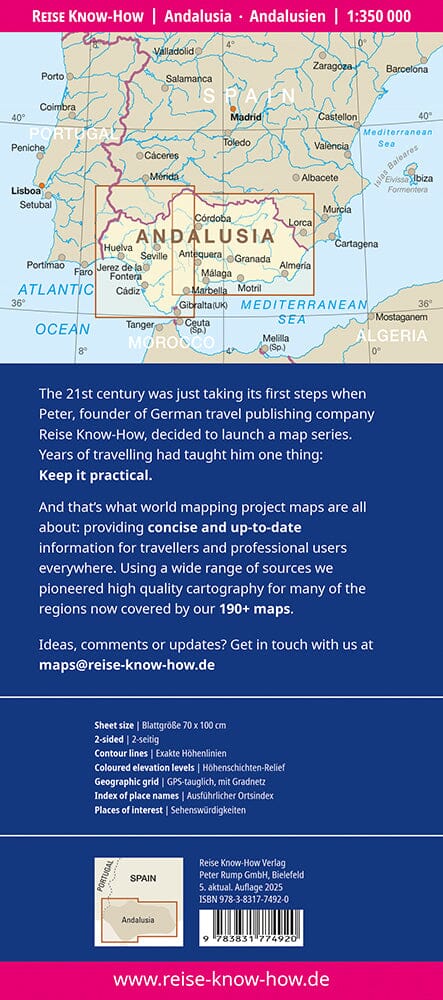 Carte routière - Andalousie | Reise Know How carte routière Reise Know-How