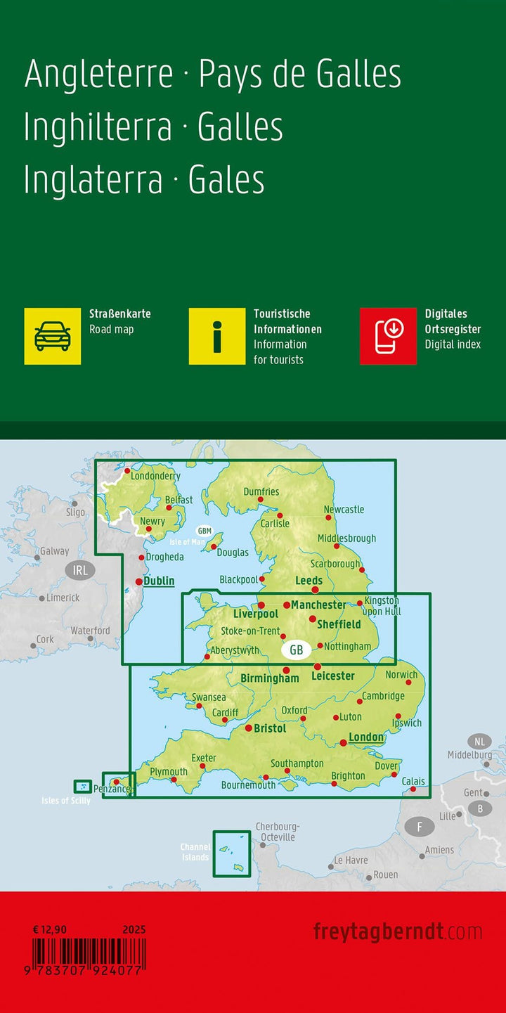Carte routière - Angleterre & Pays de Galles | Freytag & Berndt carte de voyage Freytag & Berndt 