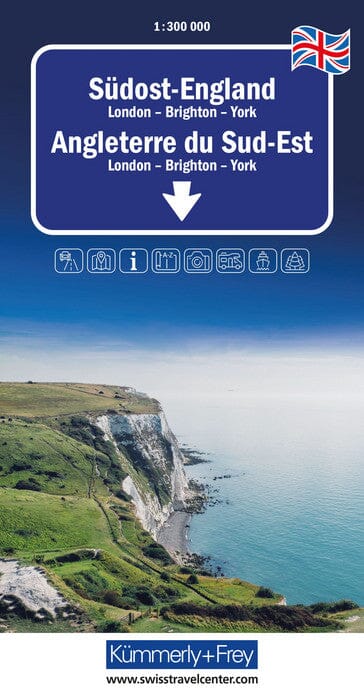 Carte routière - Angleterre Sud-Est (Londres, Brighton, York) | Kümmerly & Frey carte routière Kümmerly & Frey