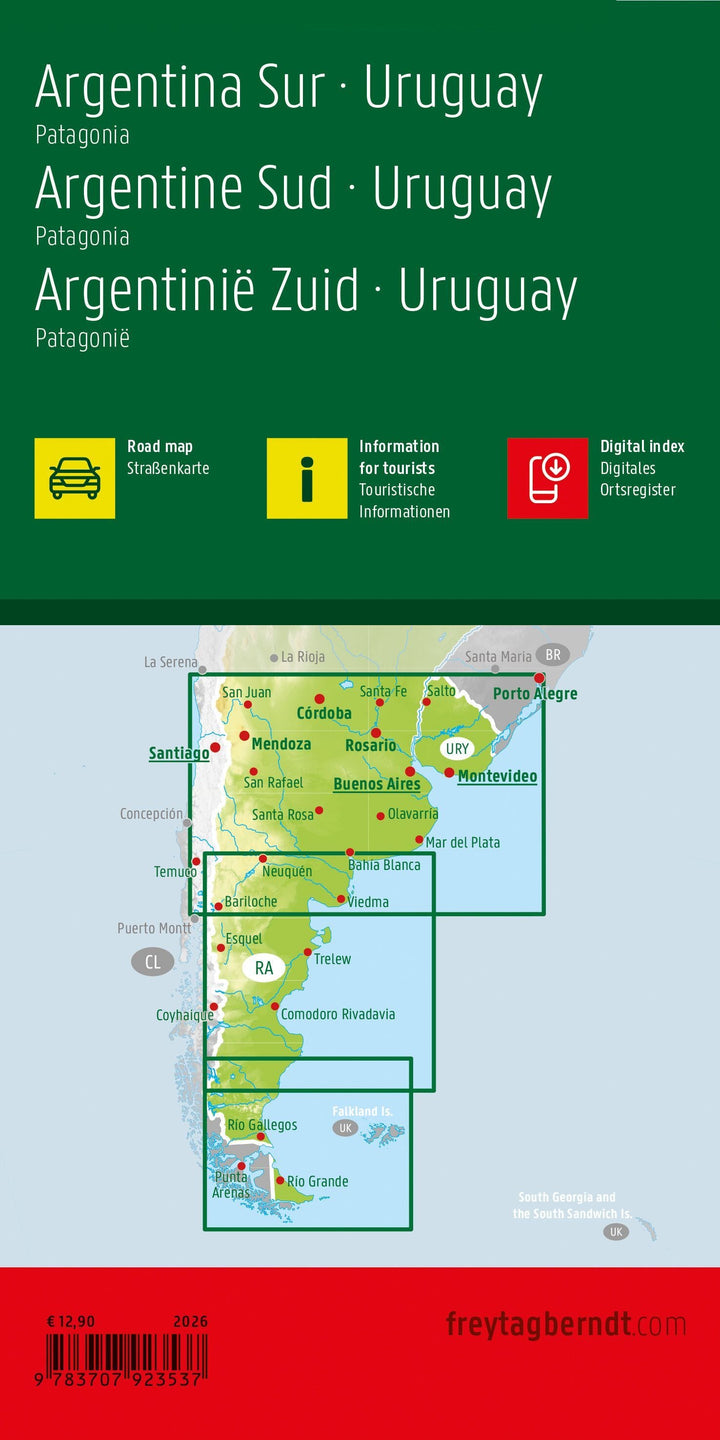 Carte routière - Argentine Sud, Uruguay | Freytag & Berndt carte routière Freytag & Berndt 