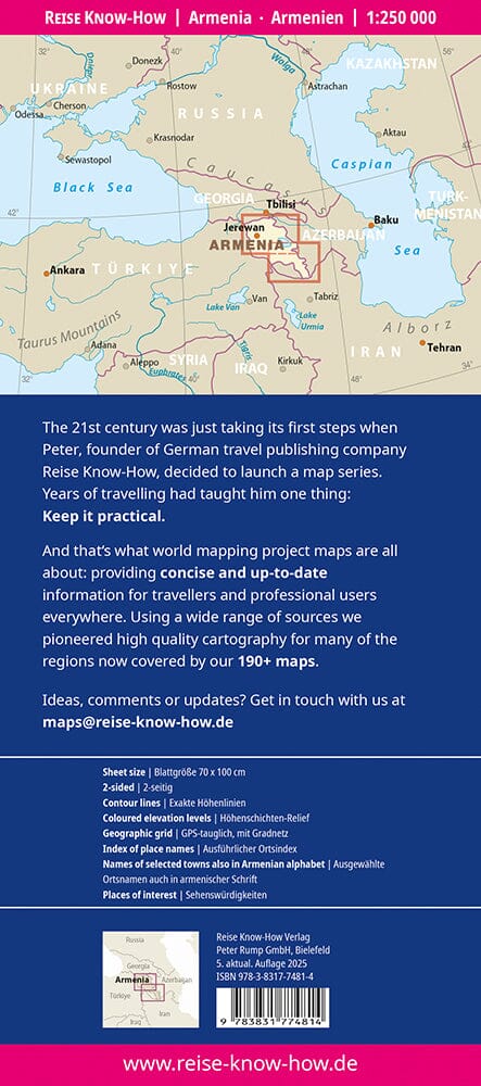 Carte routière - Arménie | Reise Know How carte routière Reise Know-How