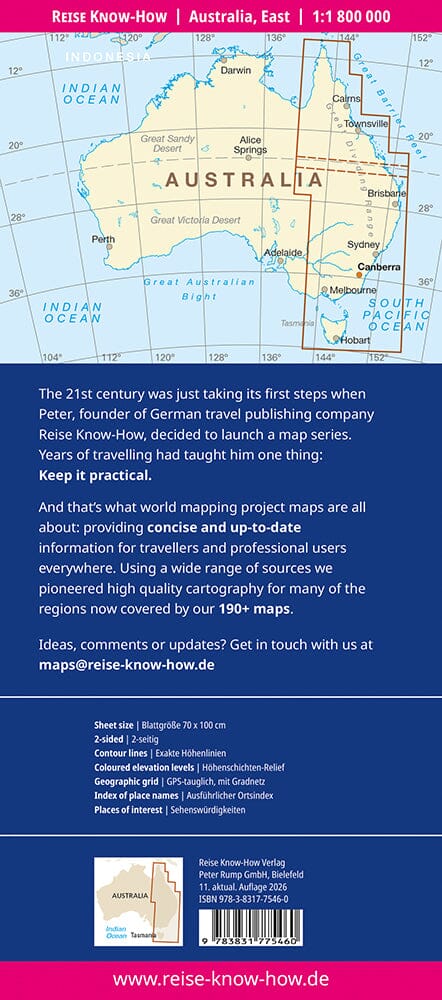 Carte routière - Australie Est | Reise Know How carte routière Reise Know-How 