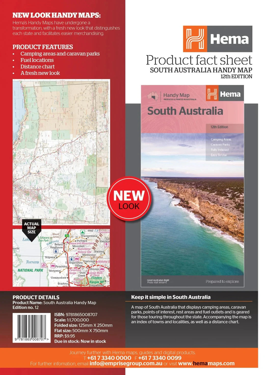 Carte routière - Australie Sud | Hema Maps - Handy map carte routière Hema Maps