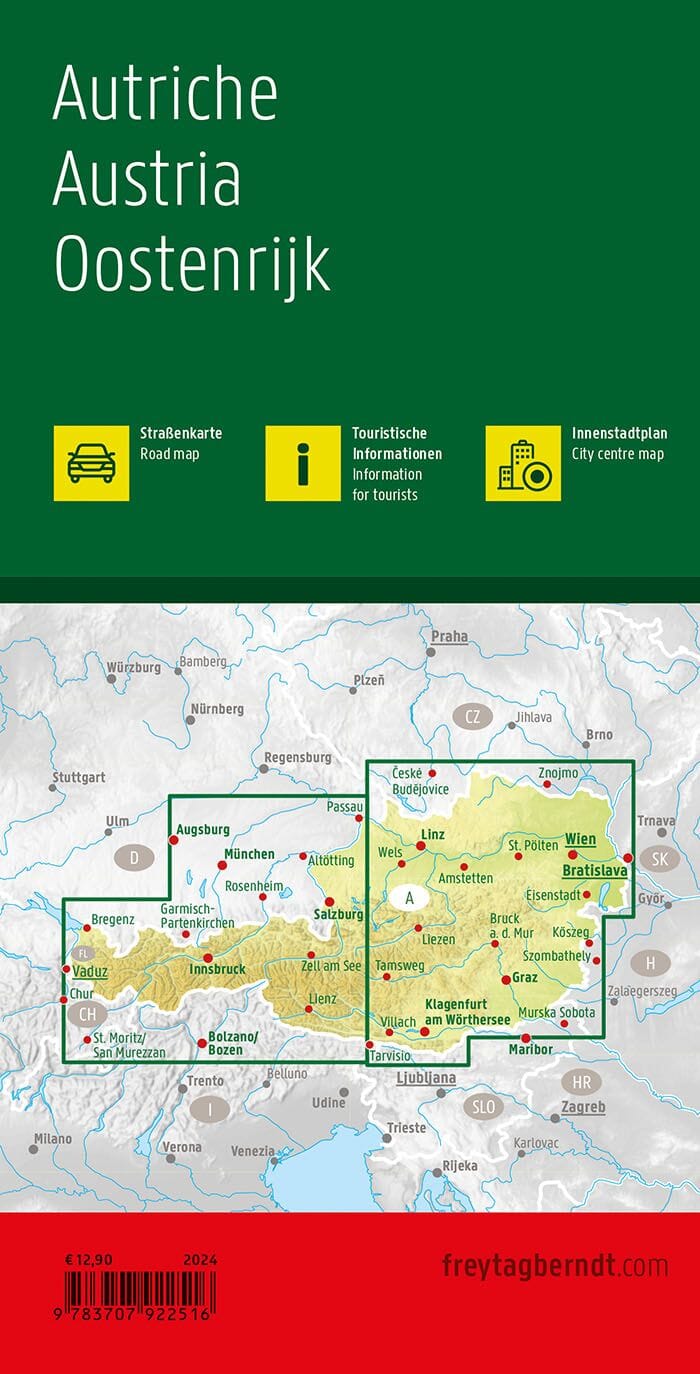 Carte routière - Autriche au 1 /300 000 | Freytag & Berndt carte pliée Freytag & Berndt 