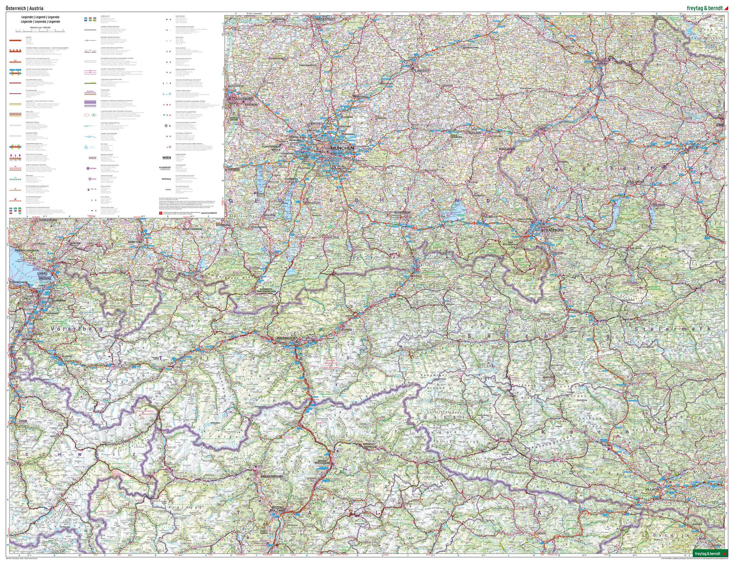 Carte routière - Autriche au 1 /300 000 | Freytag & Berndt carte routière Freytag & Berndt 