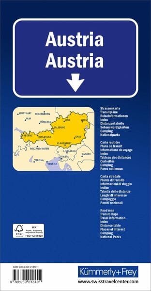 Carte routière - Autriche | Kümmerly & Frey carte routière Kümmerly & Frey