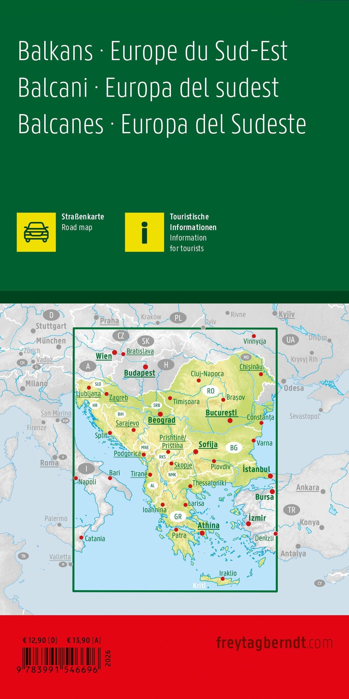 Carte routière - Balkans & Europe du sud-est | Freytag & Berndt carte routière Freytag & Berndt 