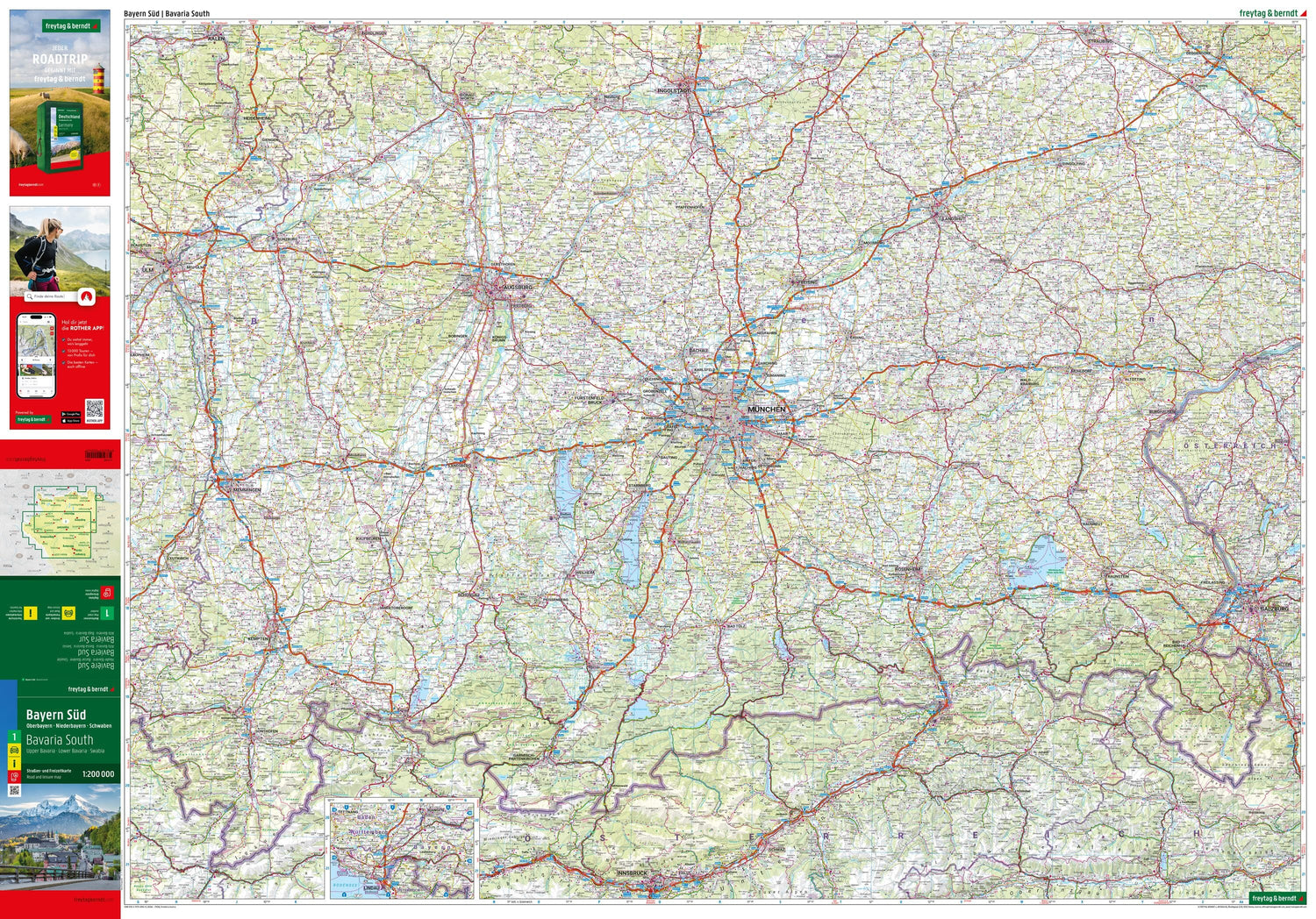 Carte routière - Bavière Sud (Allemagne) | Freytag & Berndt carte routière Freytag & Berndt 
